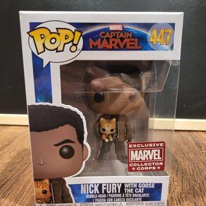 Marvel Captain Marvel Nick Fury with Goose the Cat Marvel Collector Corps Excl